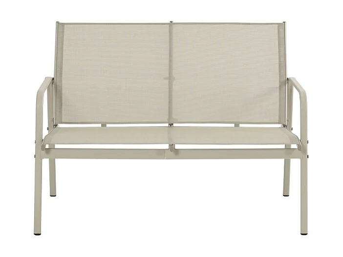 Kallia - Salon de jardin 4 personnes en acier et textilène - Beige