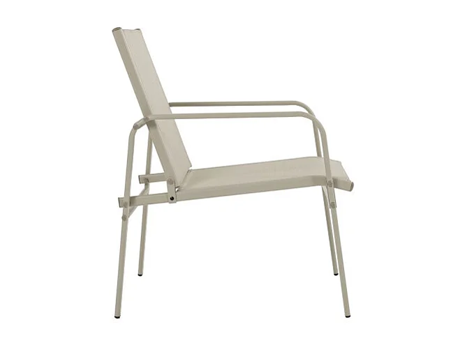 Kallia - Salon de jardin 4 personnes en acier et textilène - Beige