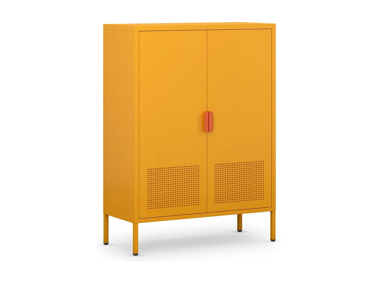 Adel - Buffet haut 2 portes en métal H110cm - Orange