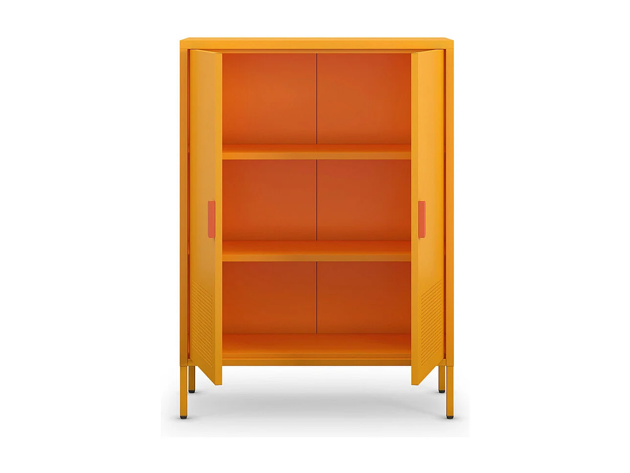 Adel - Buffet haut 2 portes en métal H110cm - Orange