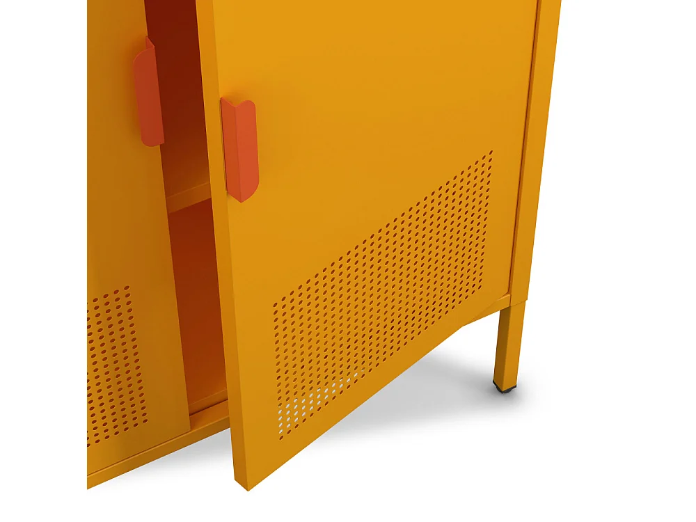 Adel - Buffet haut 2 portes en métal H110cm - Orange