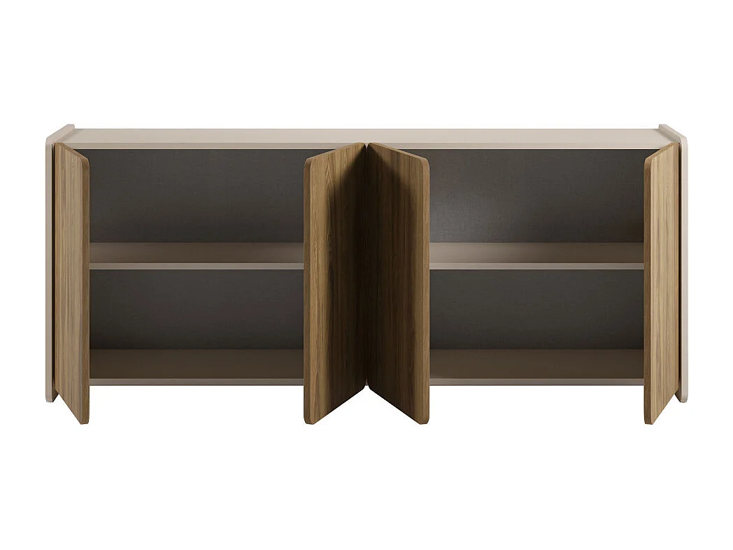 Enara - Buffet 4 portes en bois L180cm - Bois foncé