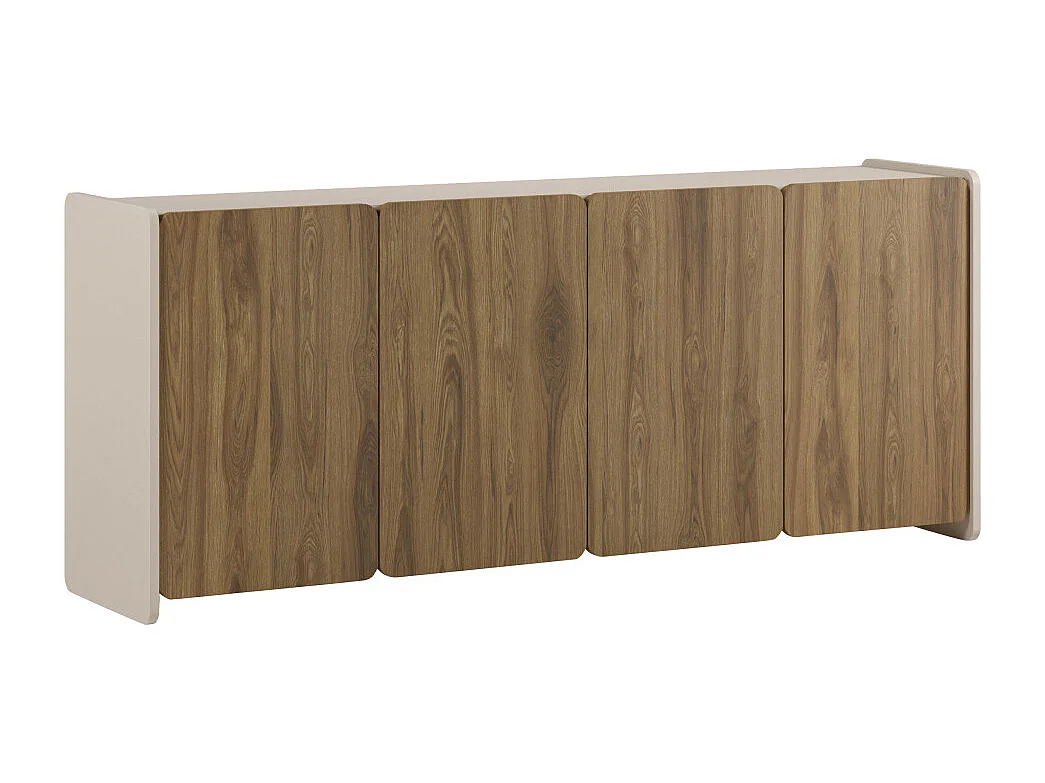 Enara - Buffet 4 portes en bois L180cm - Bois foncé