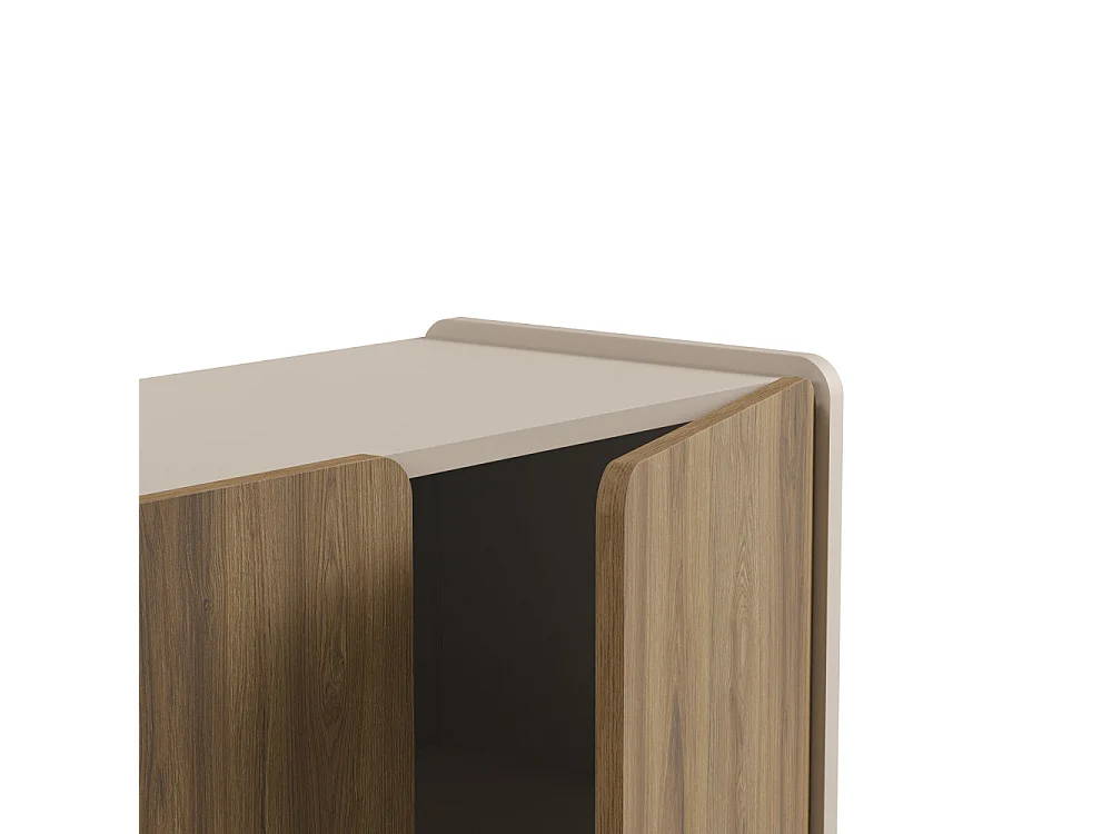 Enara - Buffet 4 portes en bois L180cm - Bois foncé