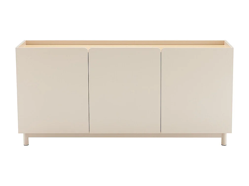 Stanley - Buffet 3 portes en bois et métal L160cm - Beige