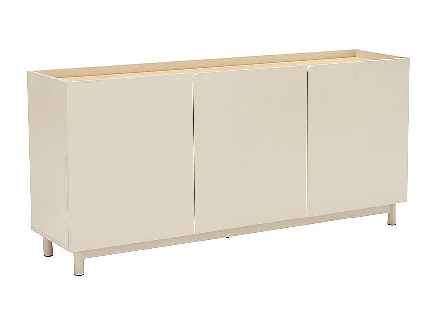 Stanley - Buffet 3 portes en bois et métal L160cm - Beige