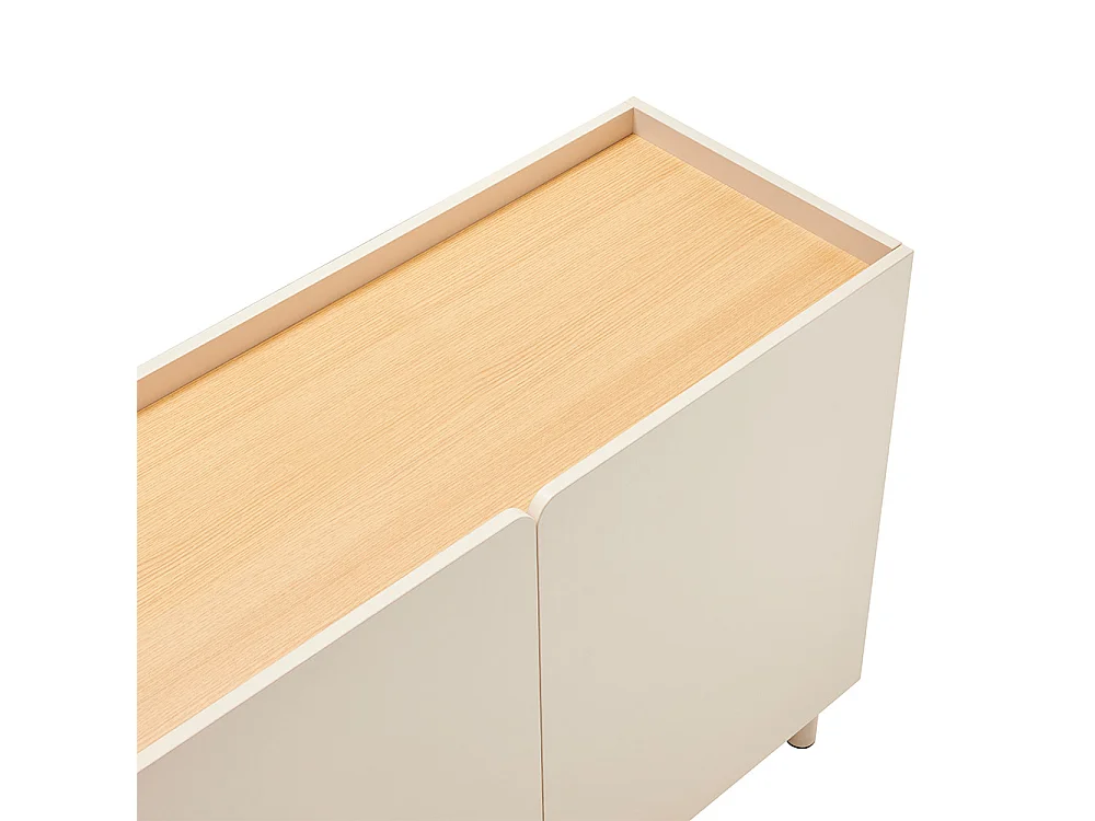 Stanley - Buffet 3 portes en bois et métal L160cm - Beige