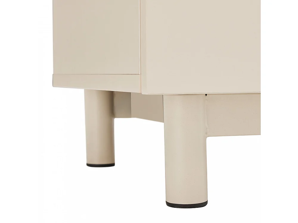 Stanley - Buffet 3 portes en bois et métal L160cm - Beige