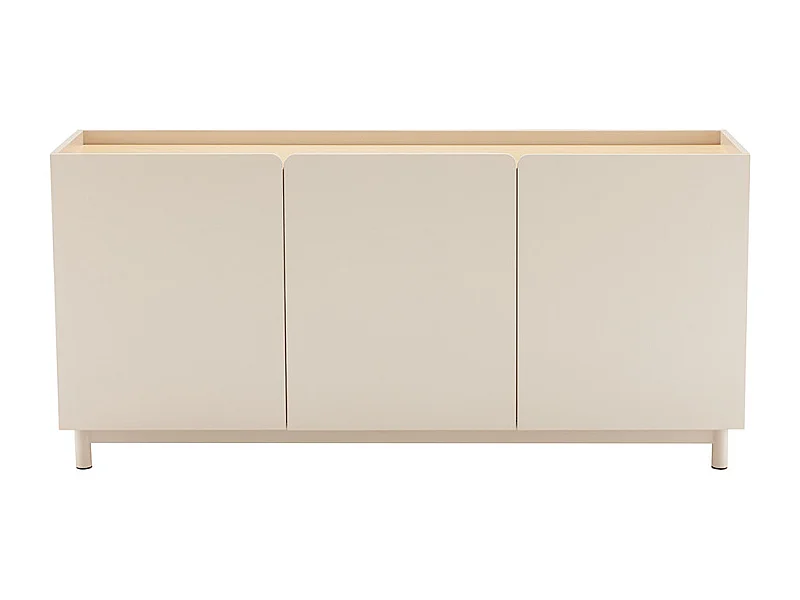 Stanley - Buffet 3 portes en bois et métal L160cm - Beige