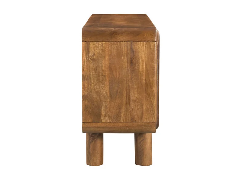 Sira - Buffet 4 portes en bois massif L160cm - Bois foncé