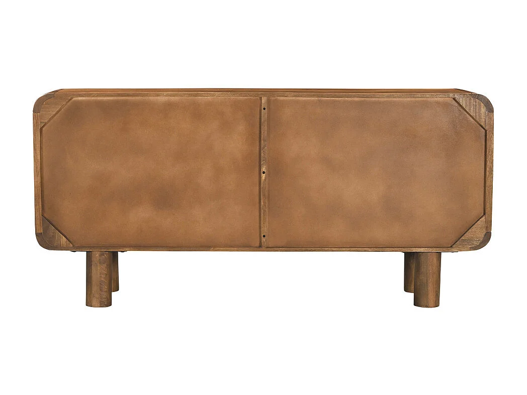 Sira - Buffet 4 portes en bois massif L160cm - Bois foncé