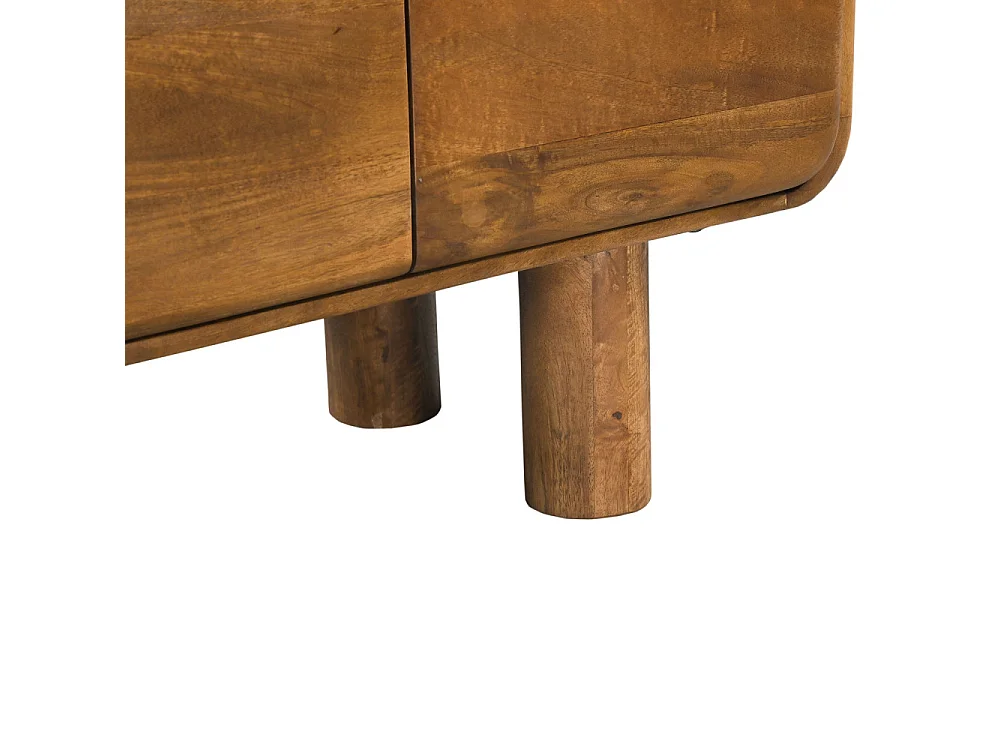 Sira - Buffet 4 portes en bois massif L160cm - Bois foncé