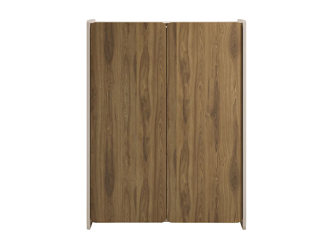 Enara - Buffet haut 2 portes en bois H125cm - Bois foncé