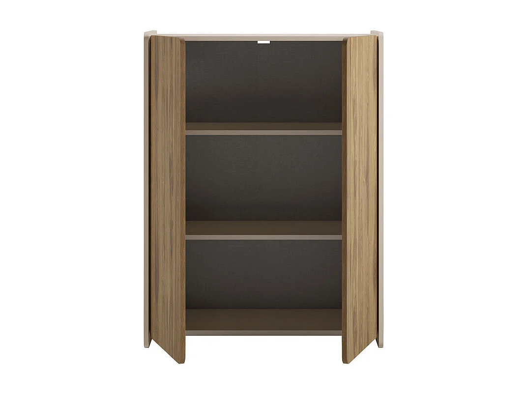 Enara - Buffet haut 2 portes en bois H125cm - Bois foncé