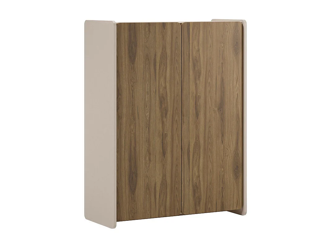 Enara - Buffet haut 2 portes en bois H125cm - Bois foncé