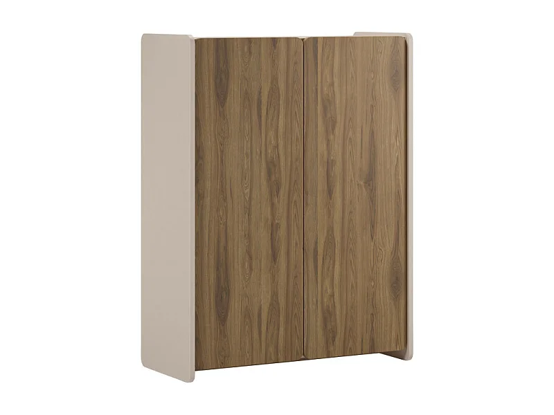 Enara - Buffet haut 2 portes en bois H125cm - Bois foncé