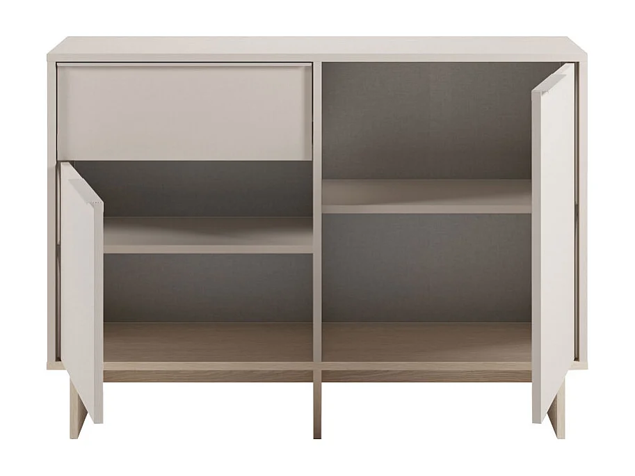Harriet - Buffet 2 portes 1 tiroir en bois et métal L120cm - Beige