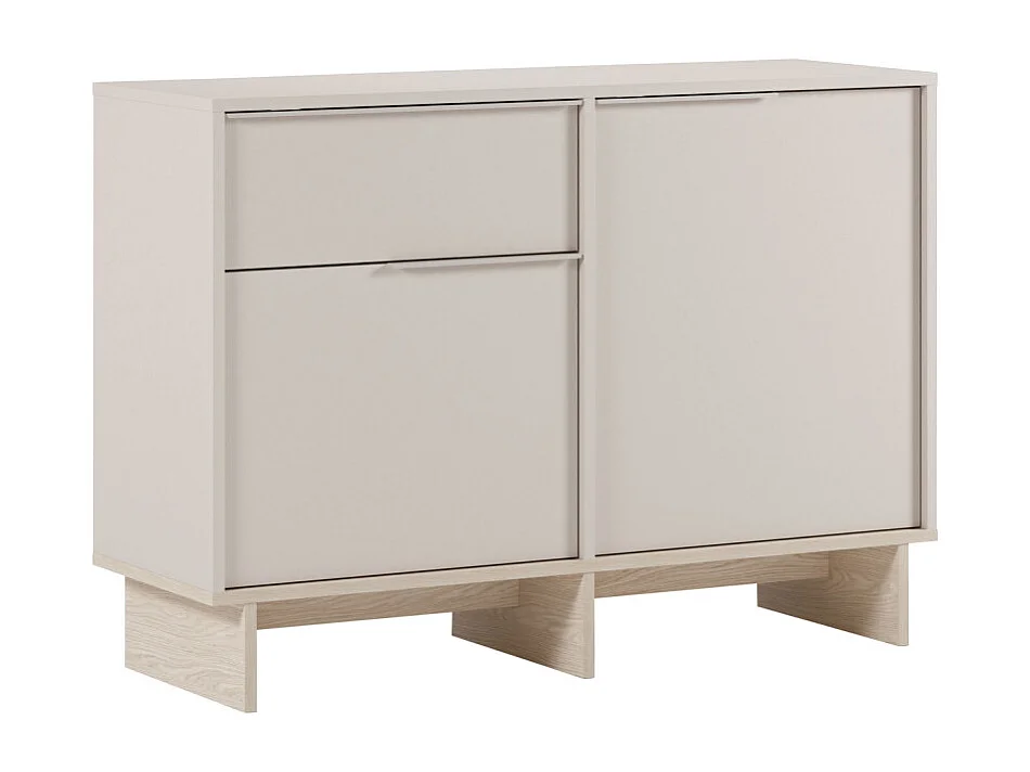 Harriet - Buffet 2 portes 1 tiroir en bois et métal L120cm - Beige