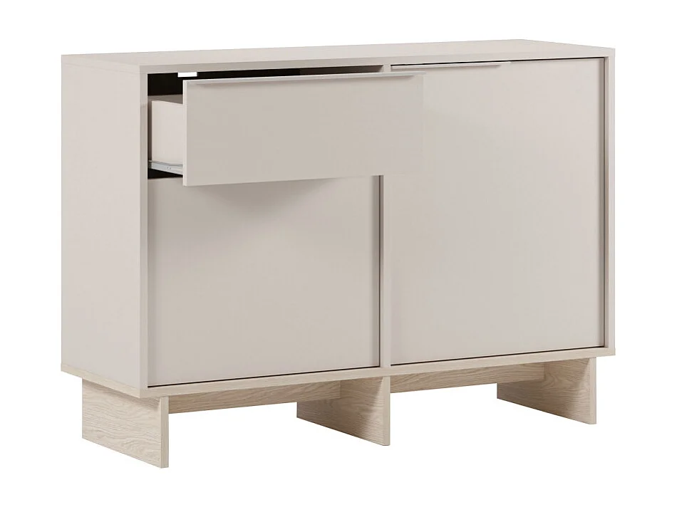 Harriet - Buffet 2 portes 1 tiroir en bois et métal L120cm - Beige