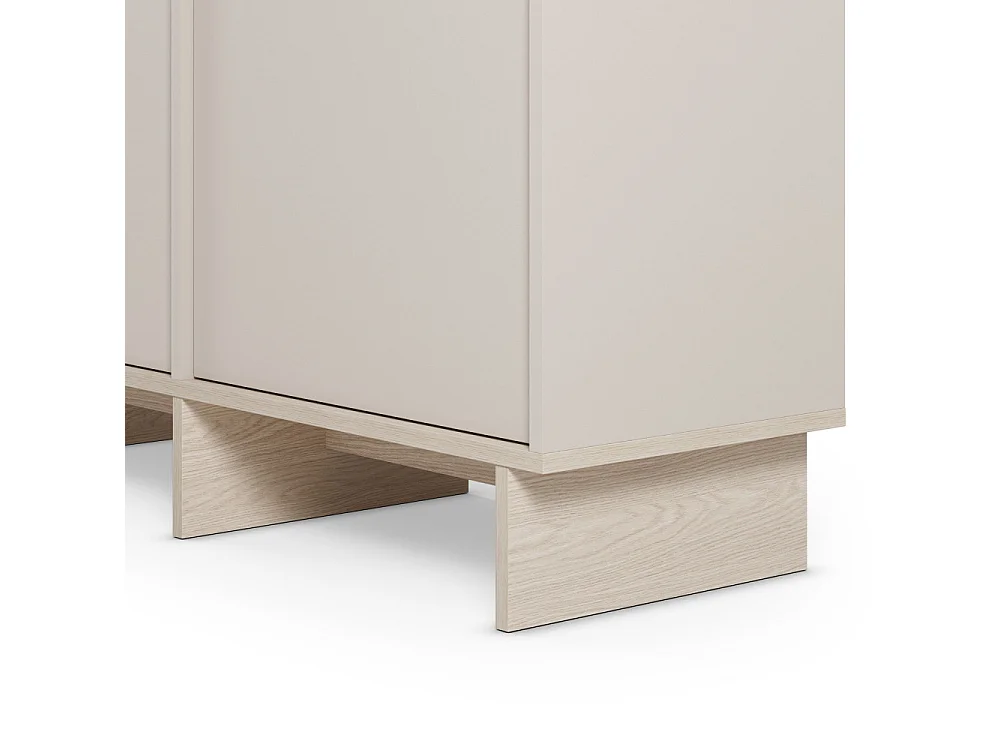 Harriet - Buffet 2 portes 1 tiroir en bois et métal L120cm - Beige