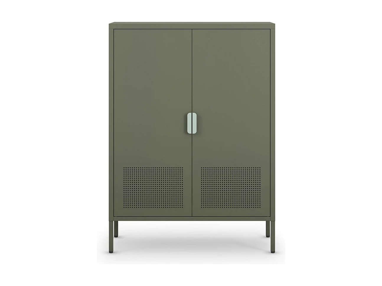 Adel - Buffet haut 2 portes en métal H110cm - Vert