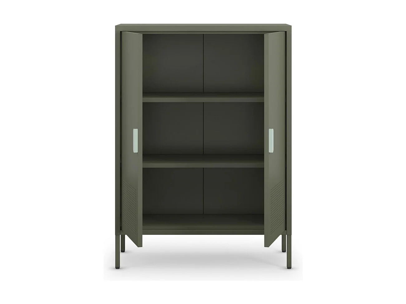 Adel - Buffet haut 2 portes en métal H110cm - Vert