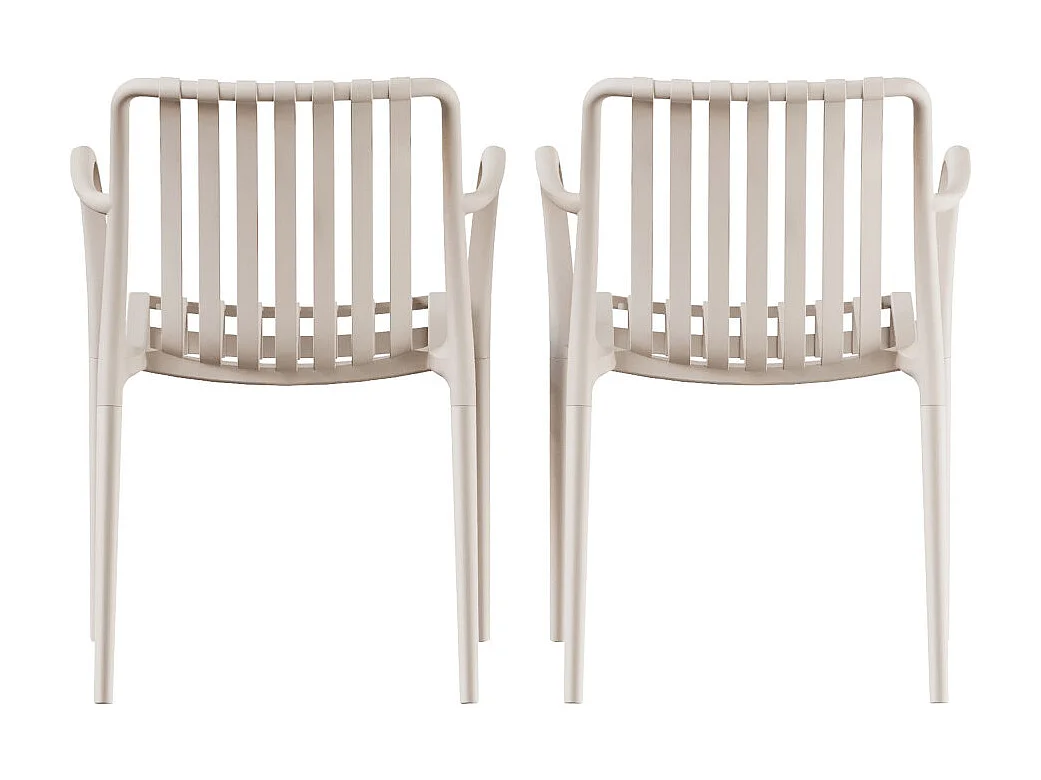 Brano - Lot de 2 fauteuils indoor/outdoor en résine - Beige