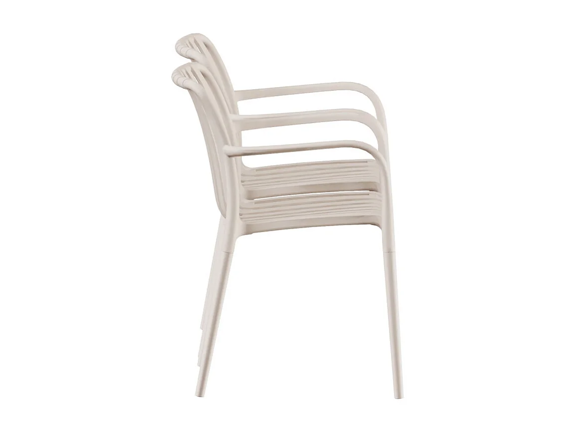 Brano - Lot de 2 fauteuils indoor/outdoor en résine - Beige