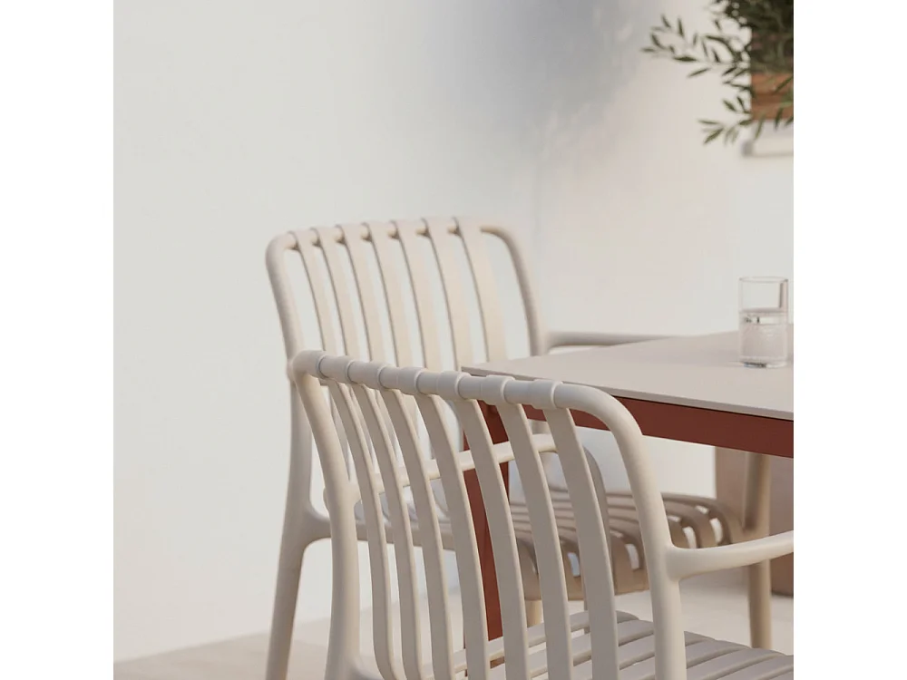 Brano - Lot de 2 fauteuils indoor/outdoor en résine - Beige