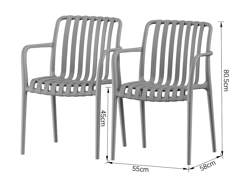 Brano - Lot de 2 fauteuils indoor/outdoor en résine - Beige