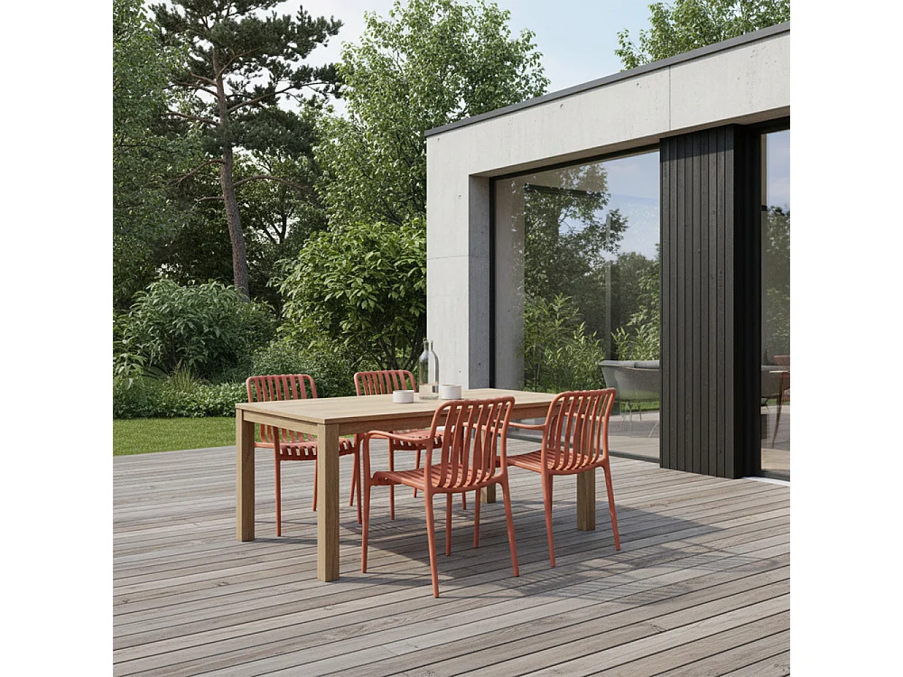 Brano - Lot de 2 fauteuils indoor/outdoor en résine - Terracotta