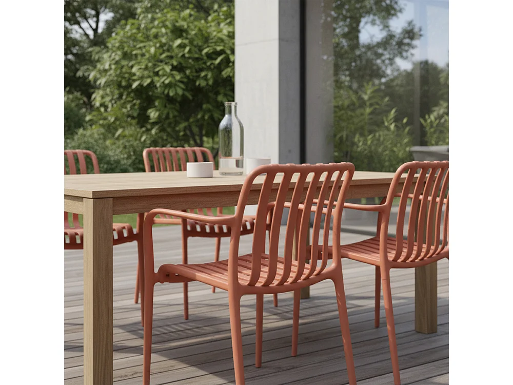 Brano - Lot de 2 fauteuils indoor/outdoor en résine - Terracotta