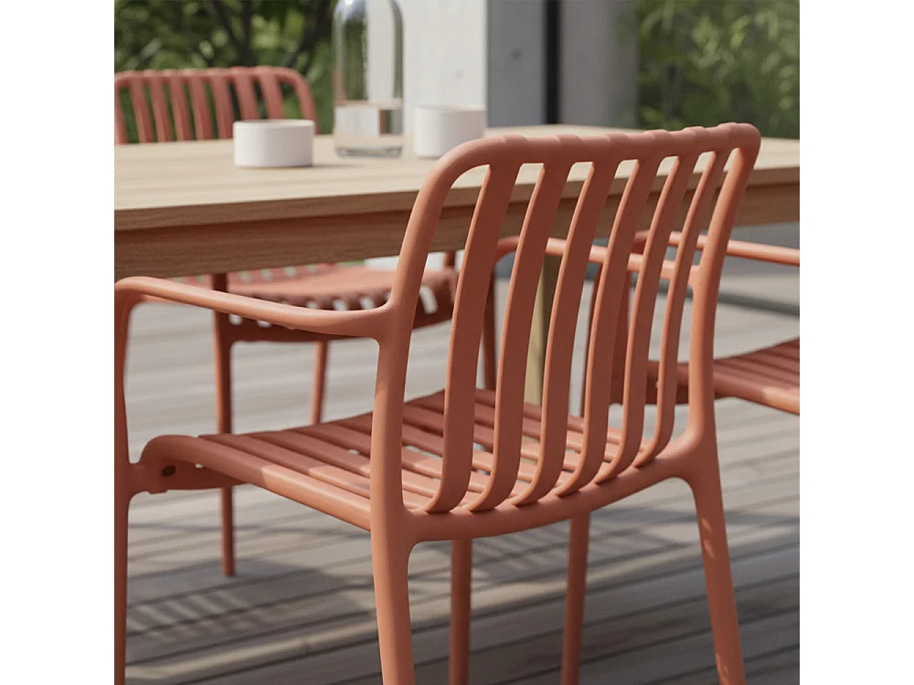 Brano - Lot de 2 fauteuils indoor/outdoor en résine - Terracotta