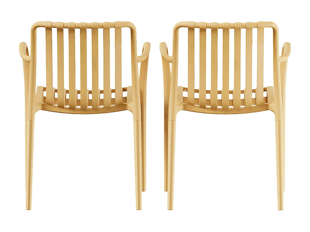 Brano - Lot de 2 fauteuils indoor/outdoor en résine - Sable