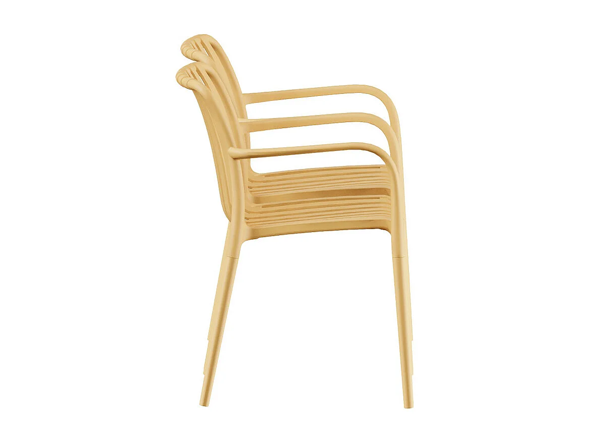 Brano - Lot de 2 fauteuils indoor/outdoor en résine - Sable