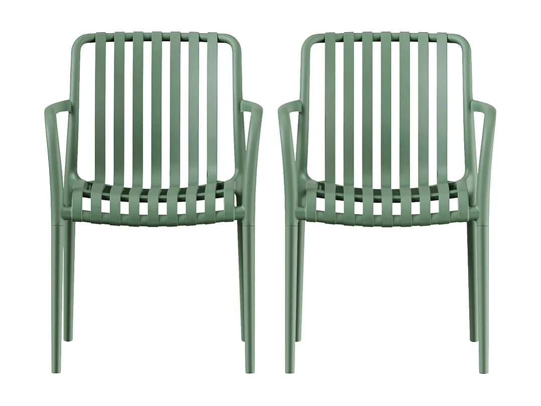 Brano - Lot de 2 fauteuils indoor/outdoor en résine - Vert