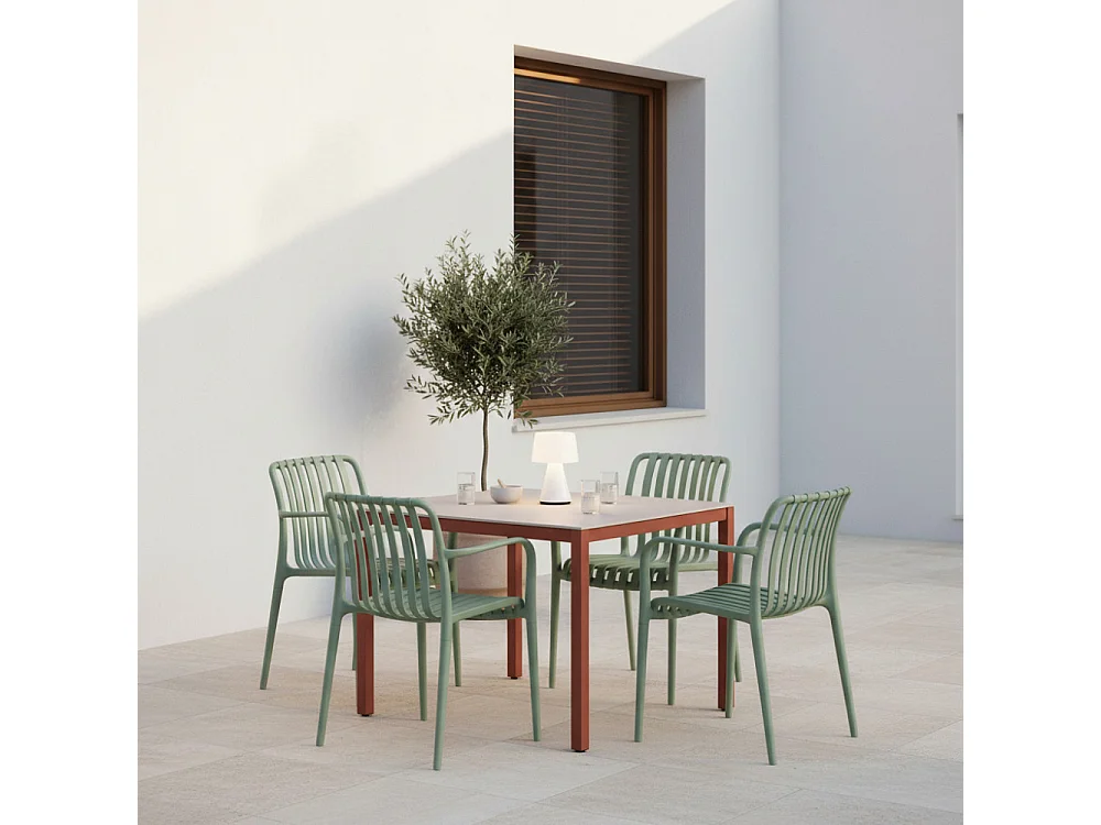 Brano - Lot de 2 fauteuils indoor/outdoor en résine - Vert