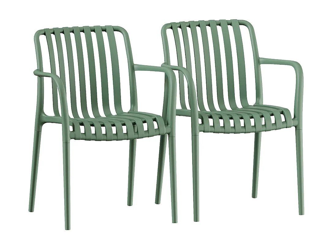 Brano - Lot de 2 fauteuils indoor/outdoor en résine - Vert