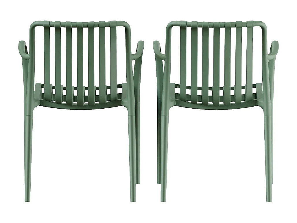 Brano - Lot de 2 fauteuils indoor/outdoor en résine - Vert