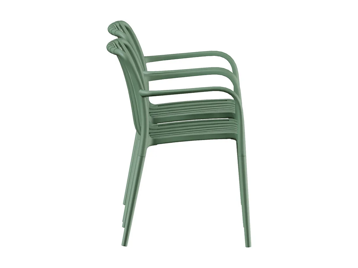 Brano - Lot de 2 fauteuils indoor/outdoor en résine - Vert
