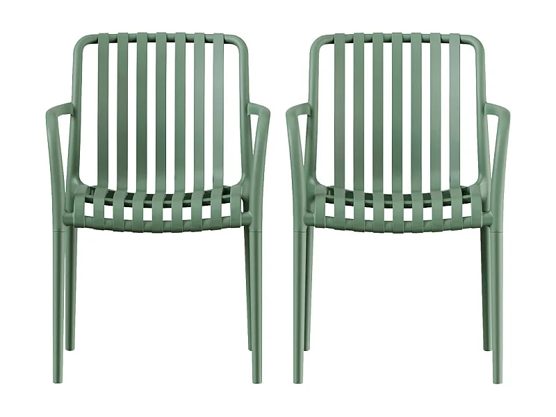 Brano - Lot de 2 fauteuils indoor/outdoor en résine - Vert