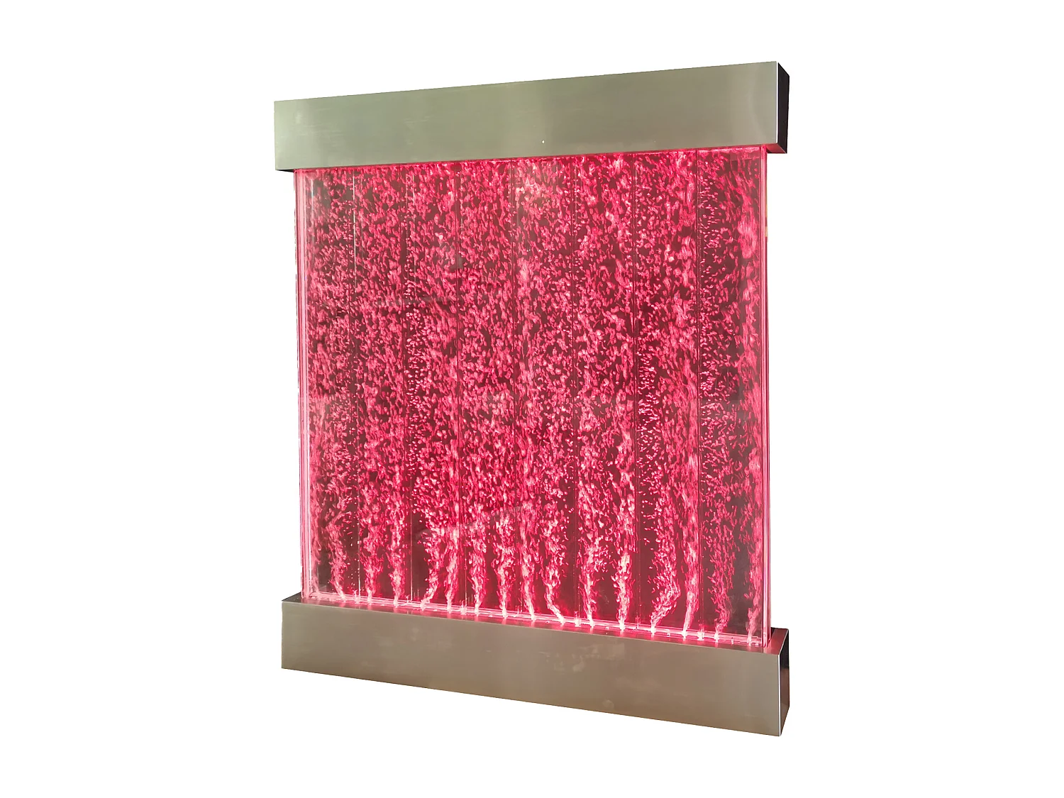Grand mur de bulles d'eau à LED multicolores - Acier inoxydable - L. 114 x H.122 cm - CECILY