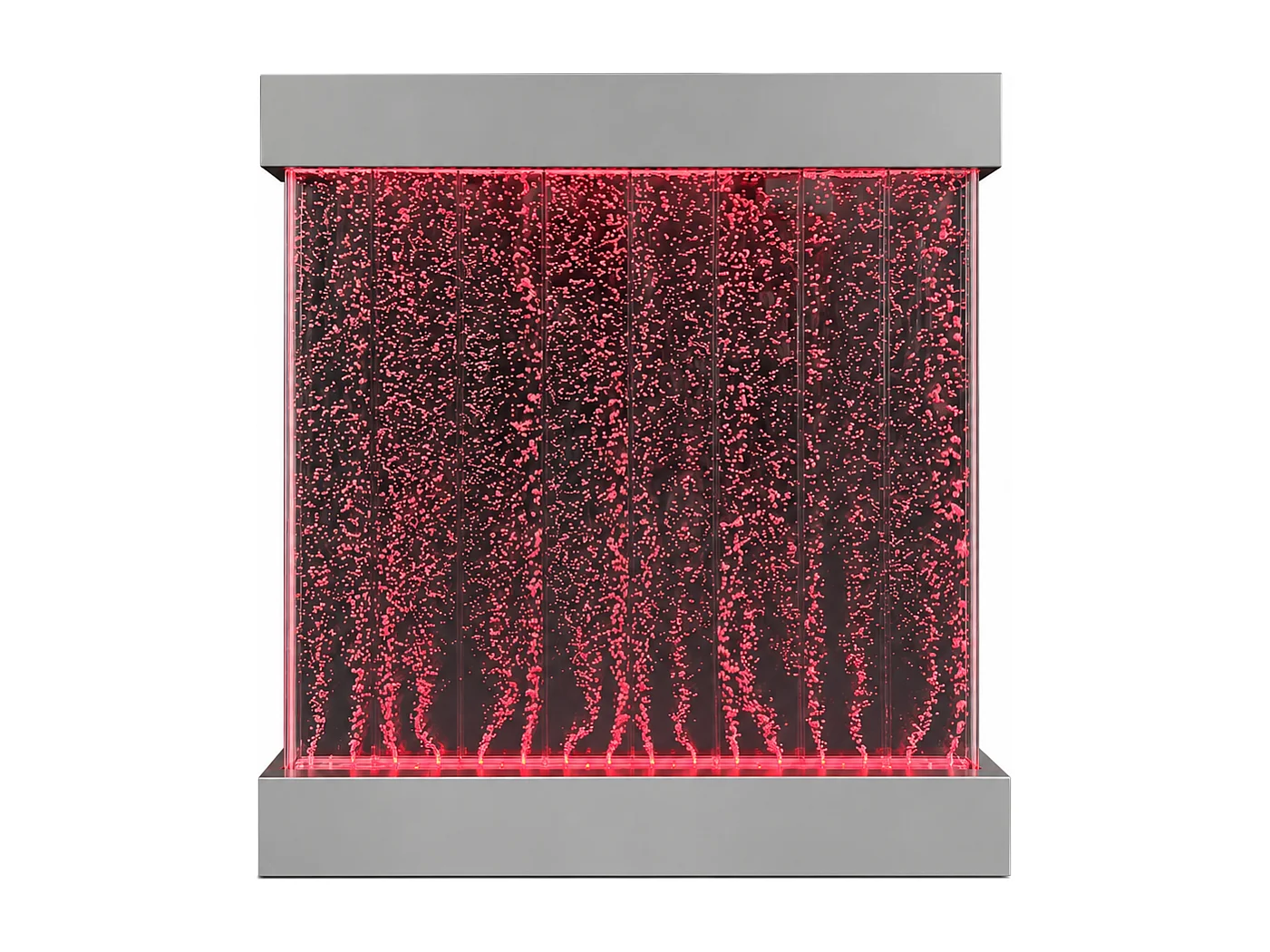 Grand mur de bulles d'eau à LED multicolores - Acier inoxydable - L. 114 x H.122 cm - CECILY