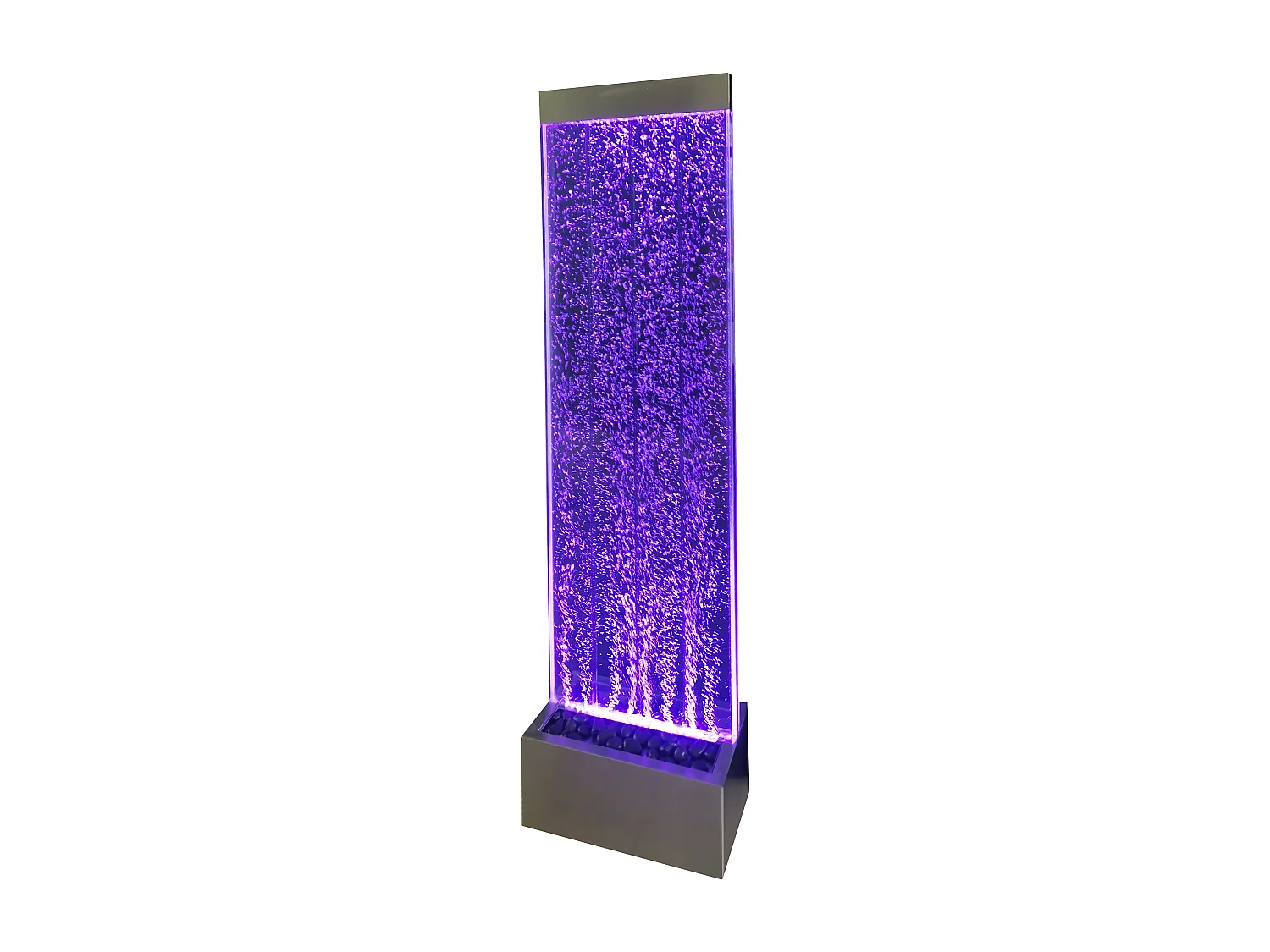 Mur de bulles d'eau à LED multicolores- Acier inoxydable - H. 183 cm - MELBY