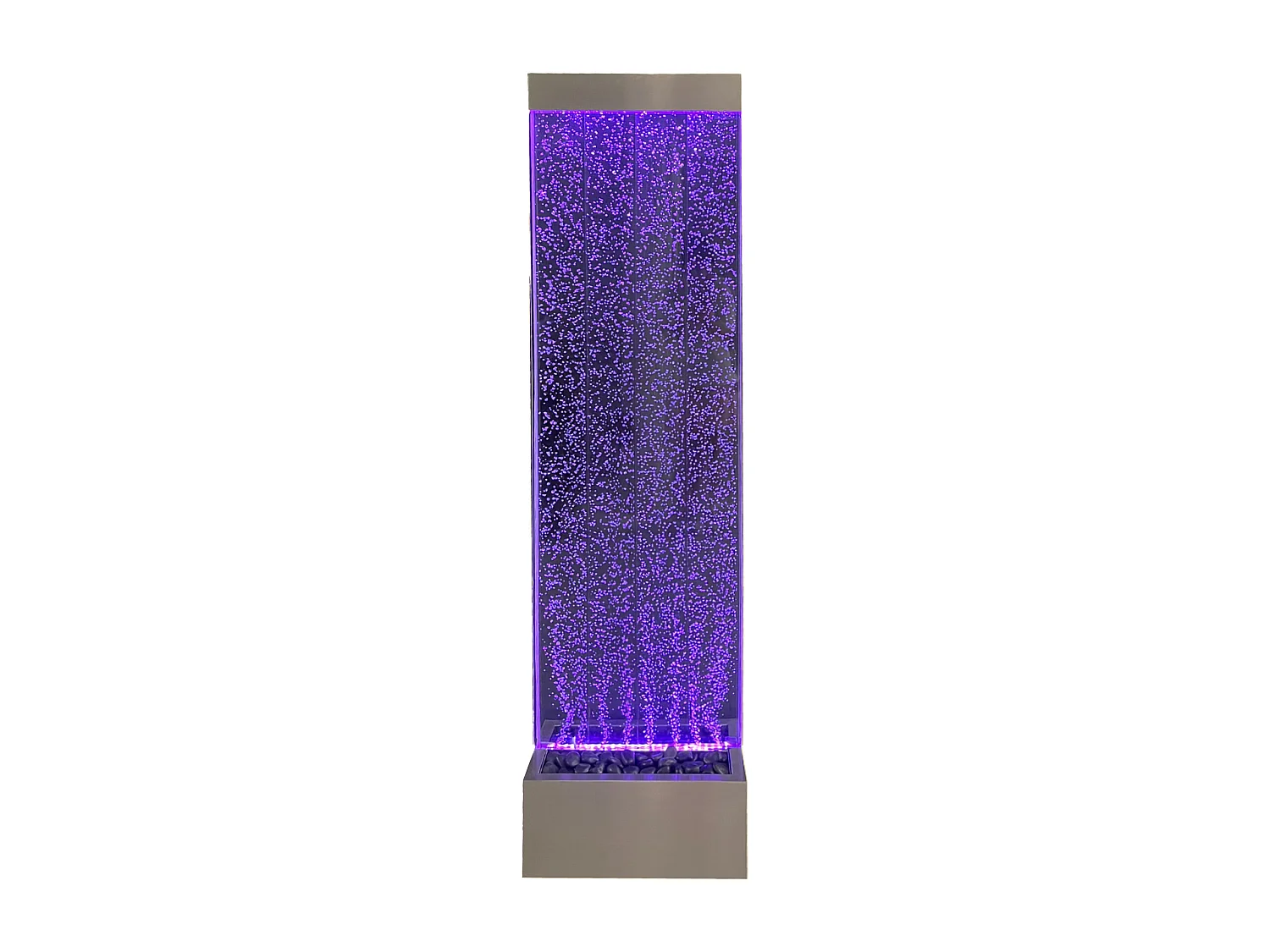 Mur de bulles d'eau à LED multicolores- Acier inoxydable - H. 183 cm - MELBY