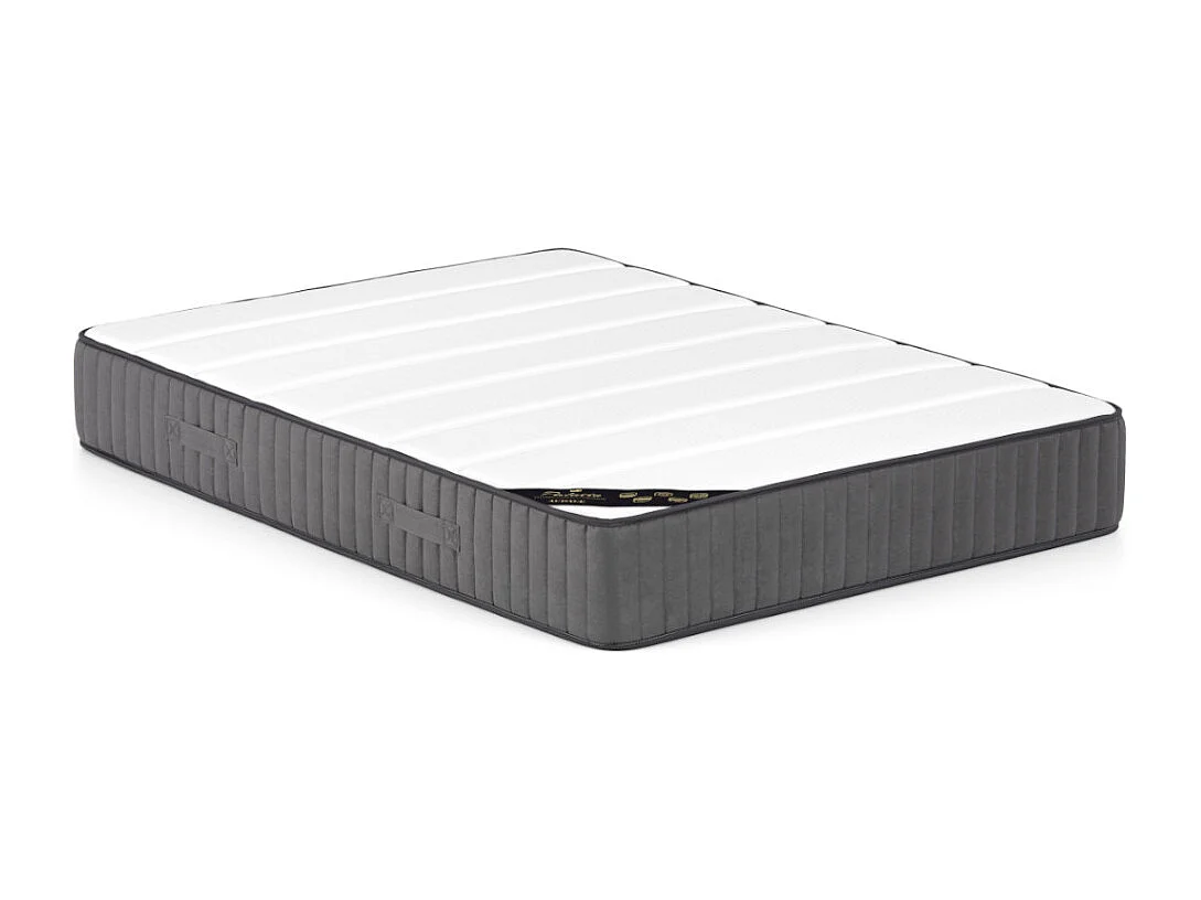Lit coffre avec chevets 160 x 200 cm - Avec LEDs - Coloris : Naturel et blanc + Matelas - ELYNIA