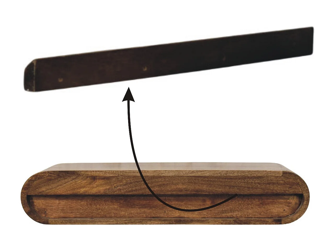 Artisan Furniture Console murale arrondie avec 2 tiroirs