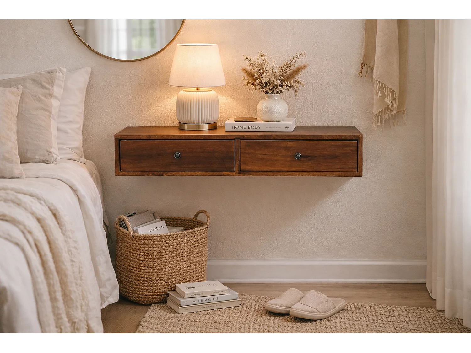 Artisan Furniture Lunar 2Console murale à 2 tiroirs en châtaignier