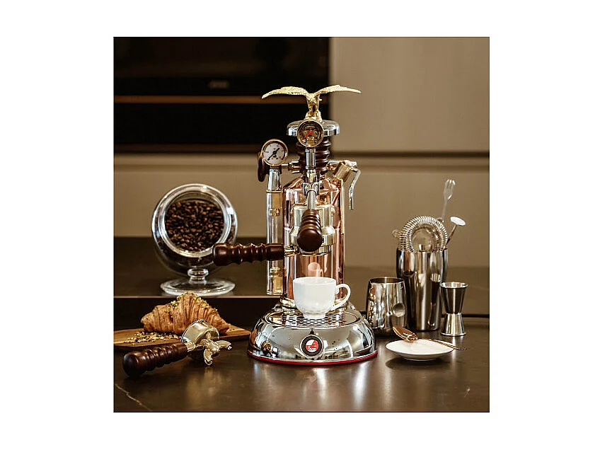 Espressomaschine La Pavoni Esperto Edotto 1,6L Chrom Kupfer Gold - 950W, Multicolor Design