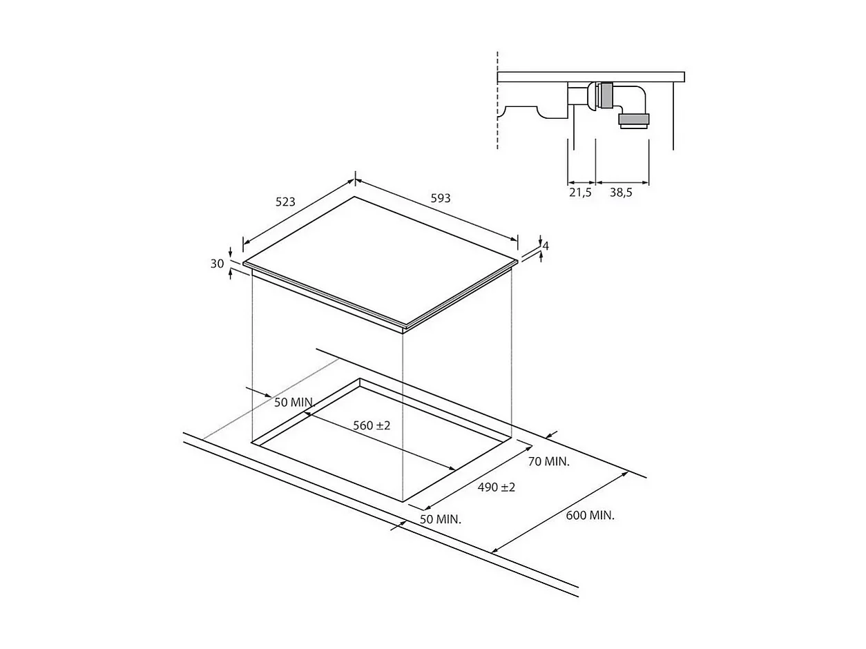 Plaque vitrocéramique CANDY CH63CC/4U2